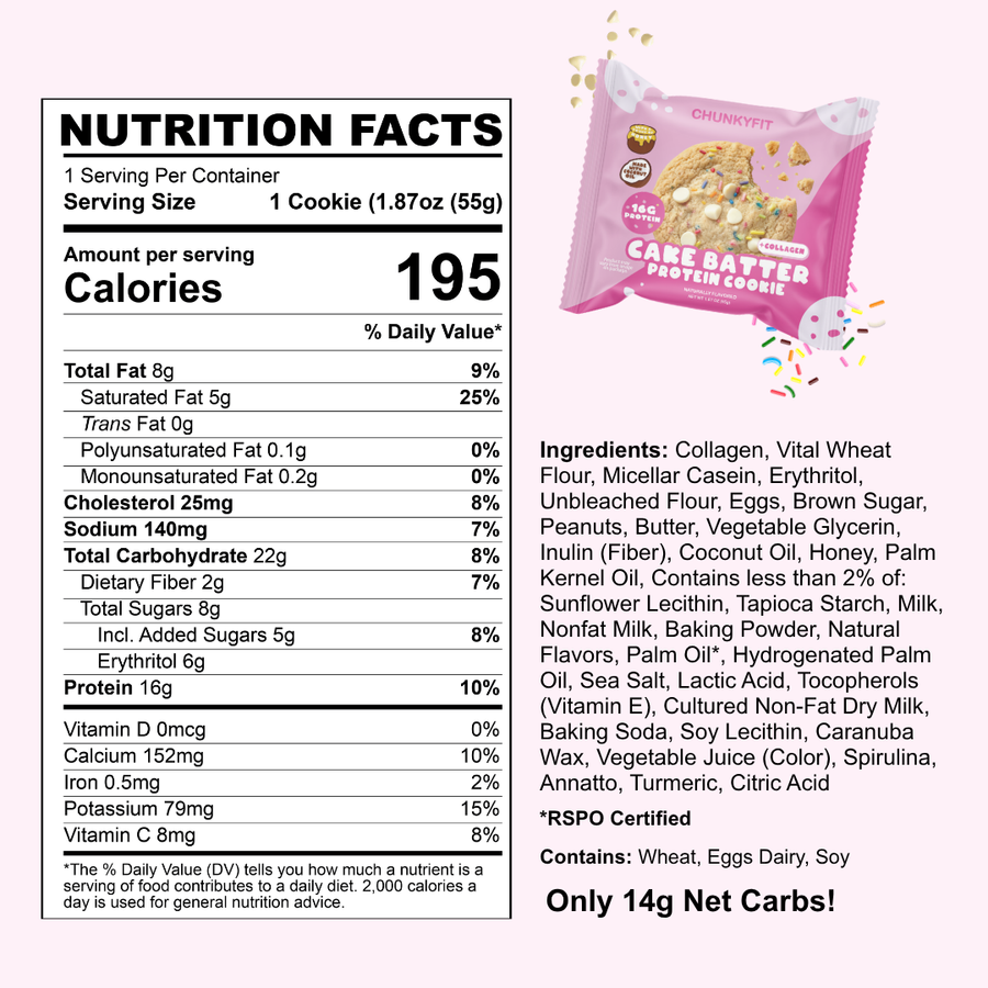 Cake Batter nutrition facts panel