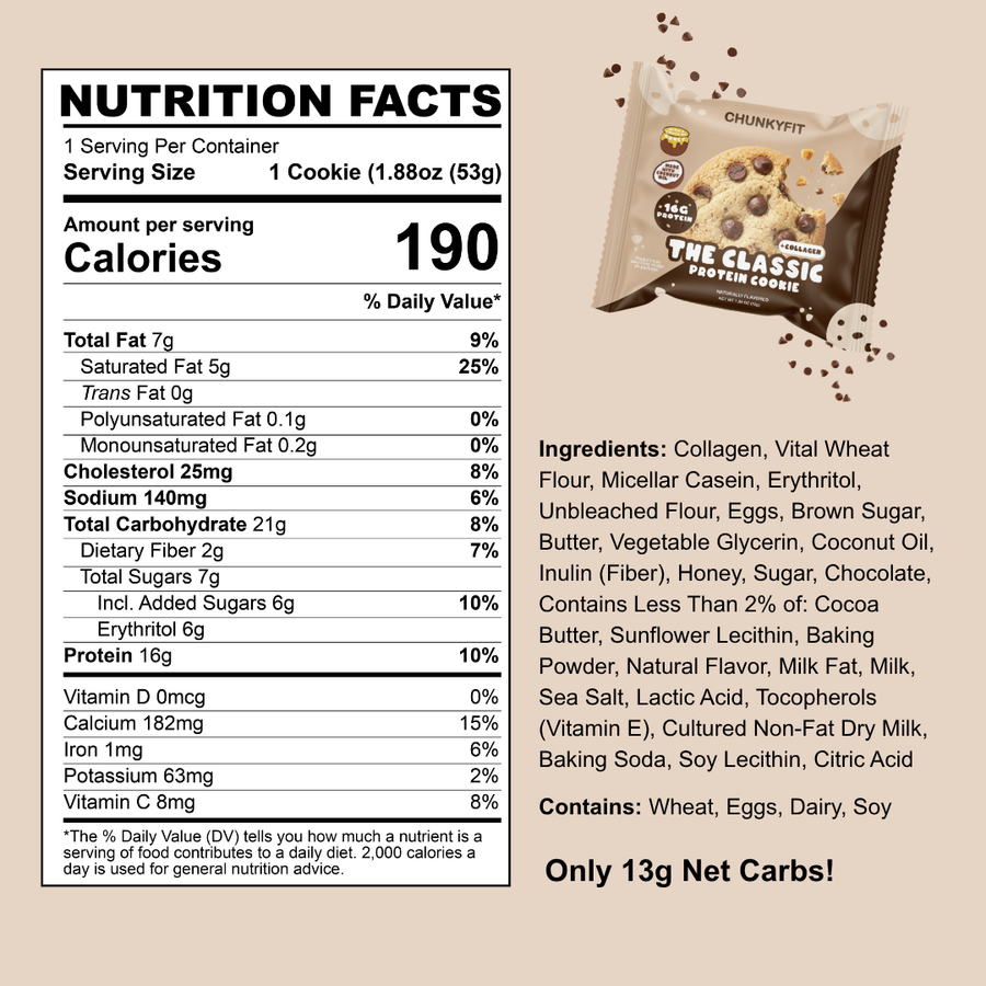 Classic Chocolate Chip nutrition facts panel