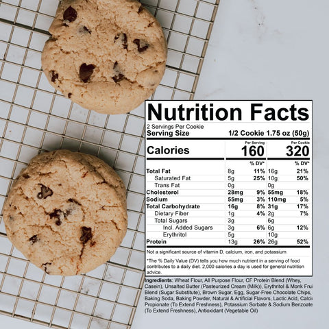 ChunkyFit Classic Chocolate Chip Protein Cookie Nutrition Facts