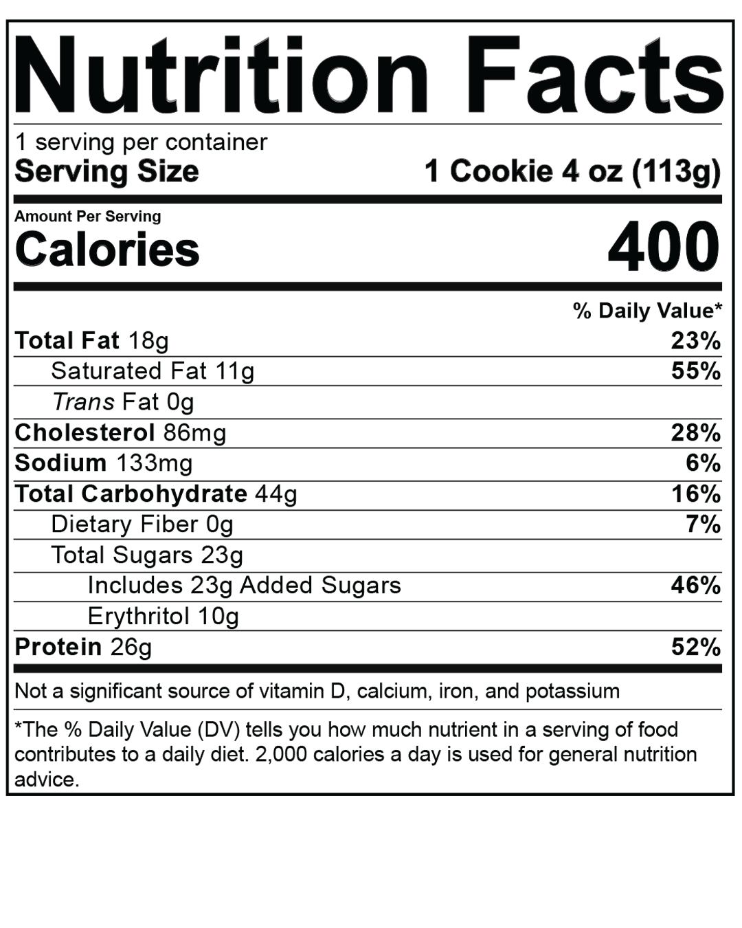 ChunkyFit Cookie - Protein Cookie Nutrition Facts – CHUNKYFITCOOKIE